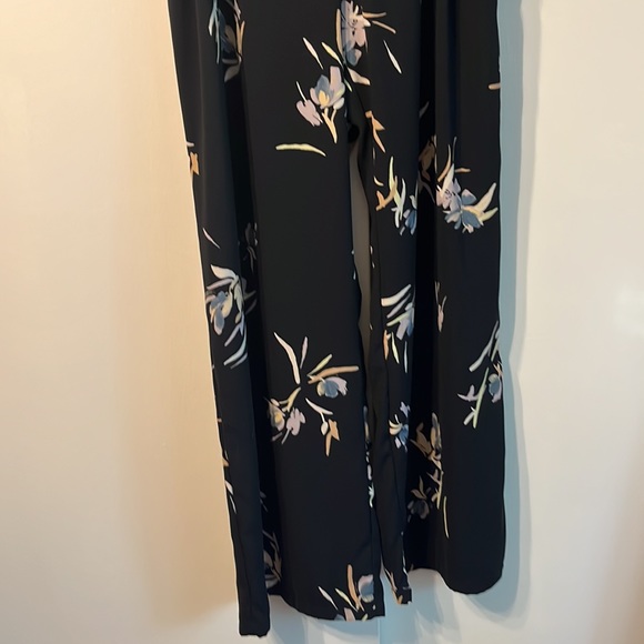 Paper bag waist floral dress pants - Picture 3 of 5